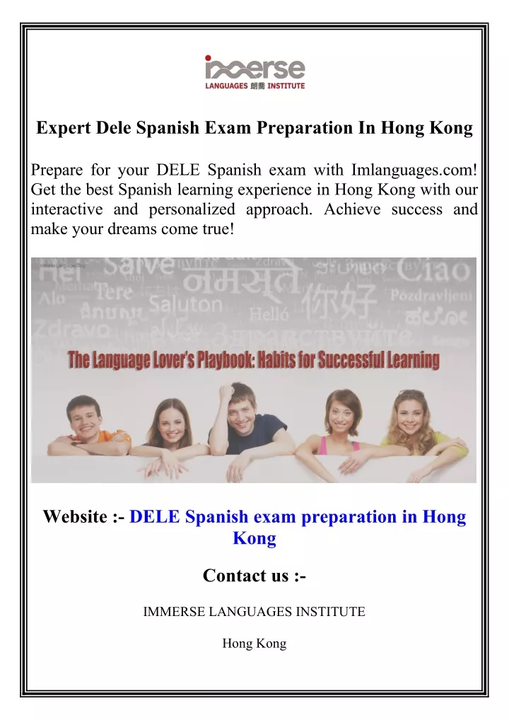 expert dele spanish exam preparation in hong kong