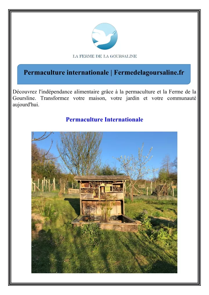 permaculture internationale fermedelagoursaline fr