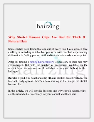 Why Stretch Banana Clips Are Best for Thick & Natural Hair