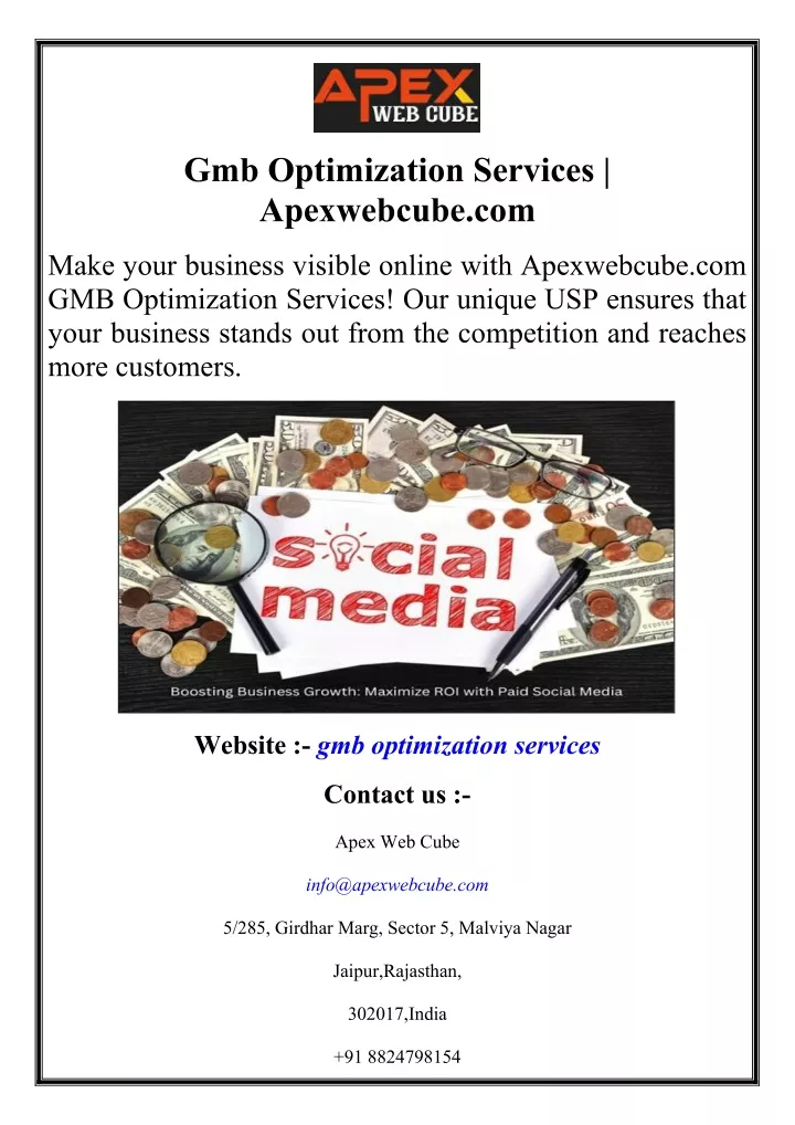 gmb optimization services apexwebcube com