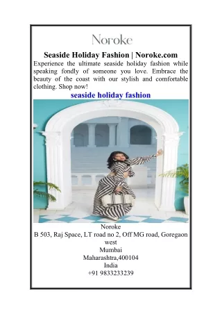 Seaside Holiday Fashion Noroke.com