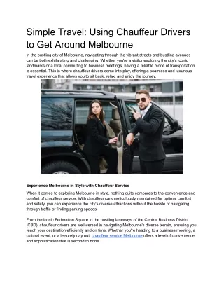 Simple Travel_ Using Chauffeur Drivers to Get Around Melbourne (1)