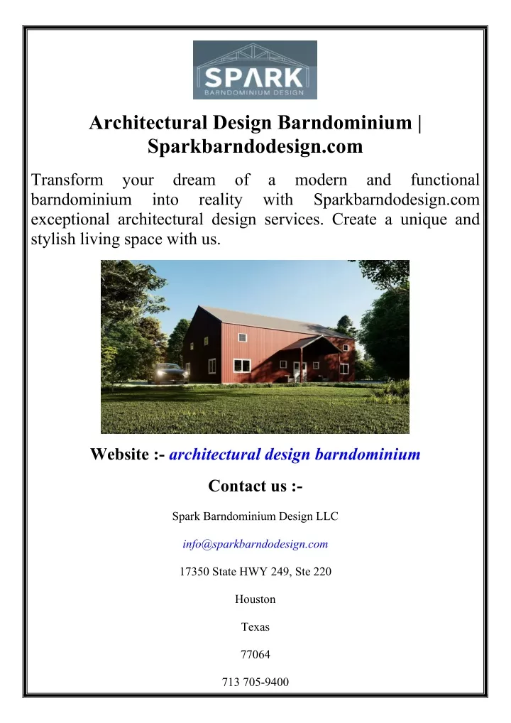 architectural design barndominium