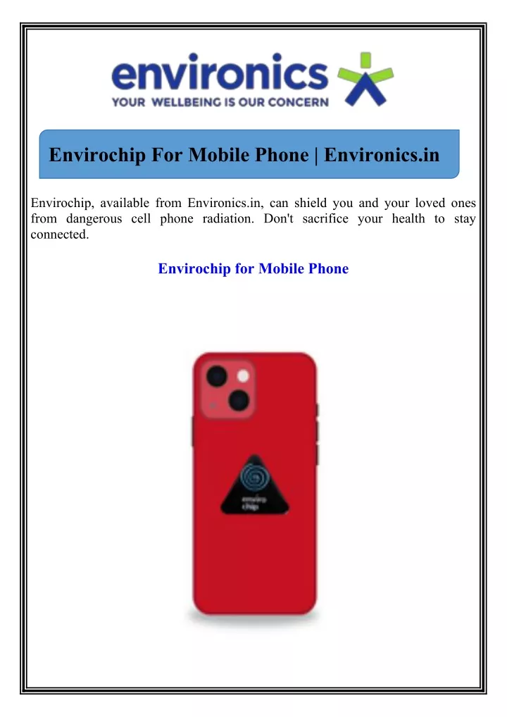 envirochip for mobile phone environics in