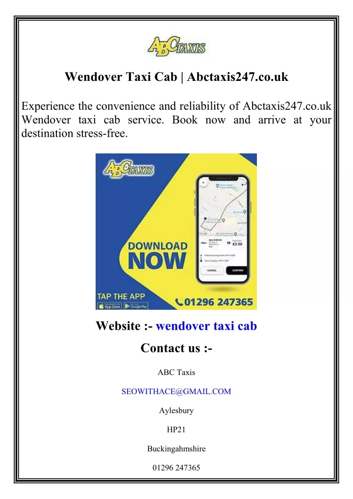 wendover taxi cab abctaxis247 co uk