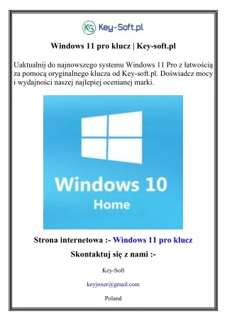 windows 11 pro klucz key soft pl