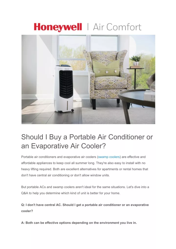 should i buy a portable air conditioner