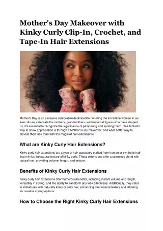 Mother's Day Makeover with Kinky Curly Clip-In, Crochet, and Tape-In Hair Extensions