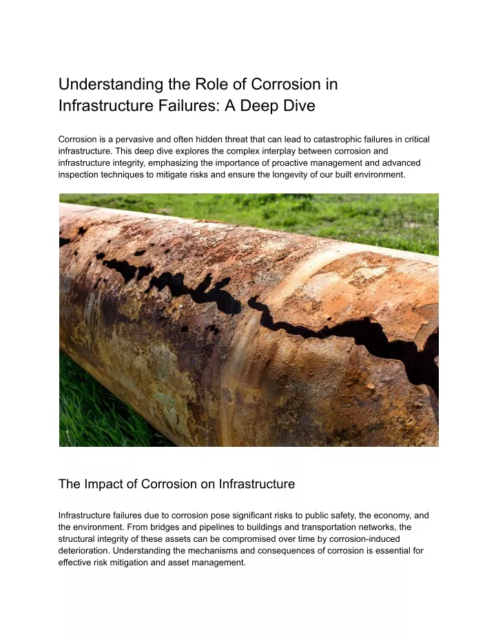 understanding the role of corrosion