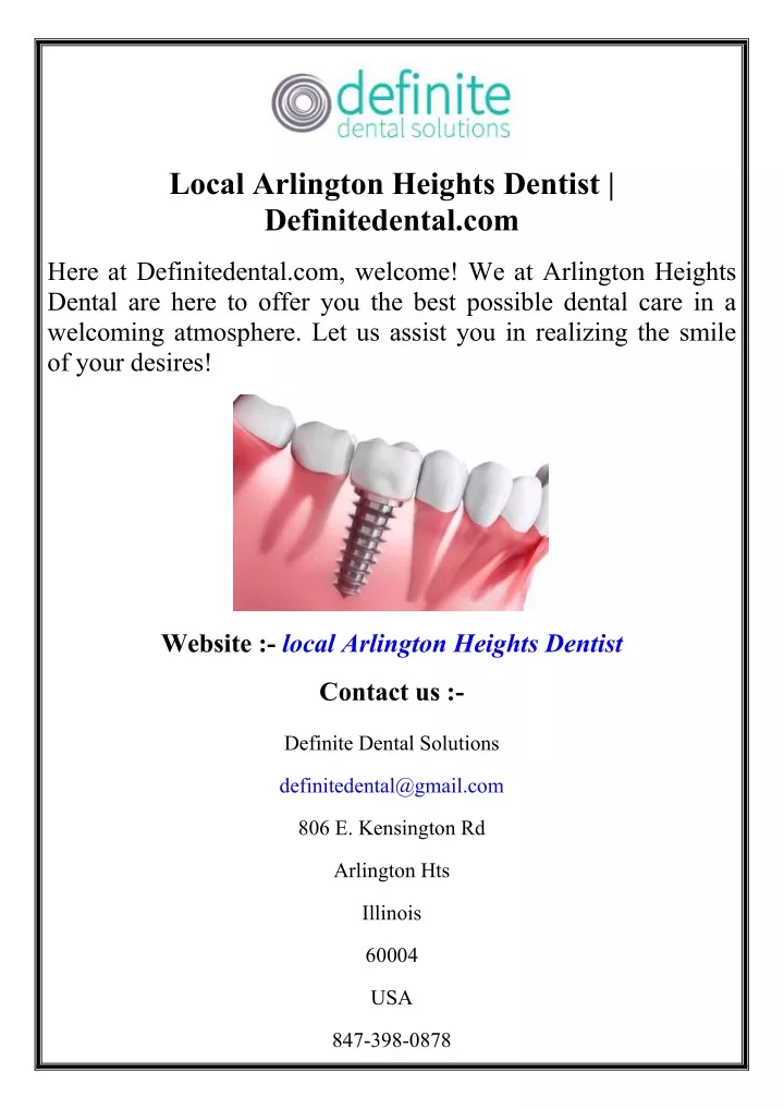 local arlington heights dentist definitedental com