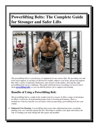 Powerlifting Belts The Complete Guide for Stronger, Safer Lifts