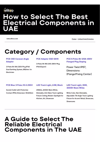 Transform Your Space: Dubai's Best Electrical Components for Renovations