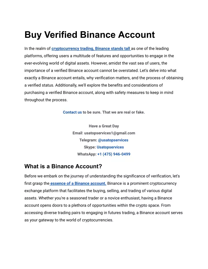 buy verified binance account