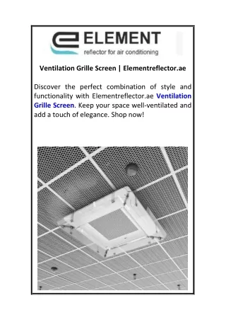 Ventilation Grille Screen  Elementreflector.ae