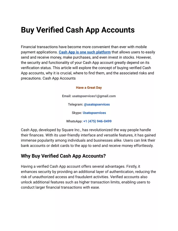 buy verified cash app accounts