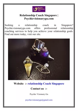 Relationship Coach Singapore   Psychicvisionarygu.com