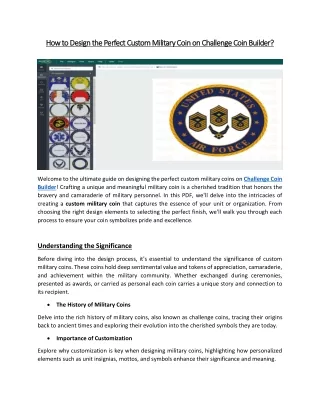 How to Design the Perfect Custom Military Coin on Challenge Coin Builder