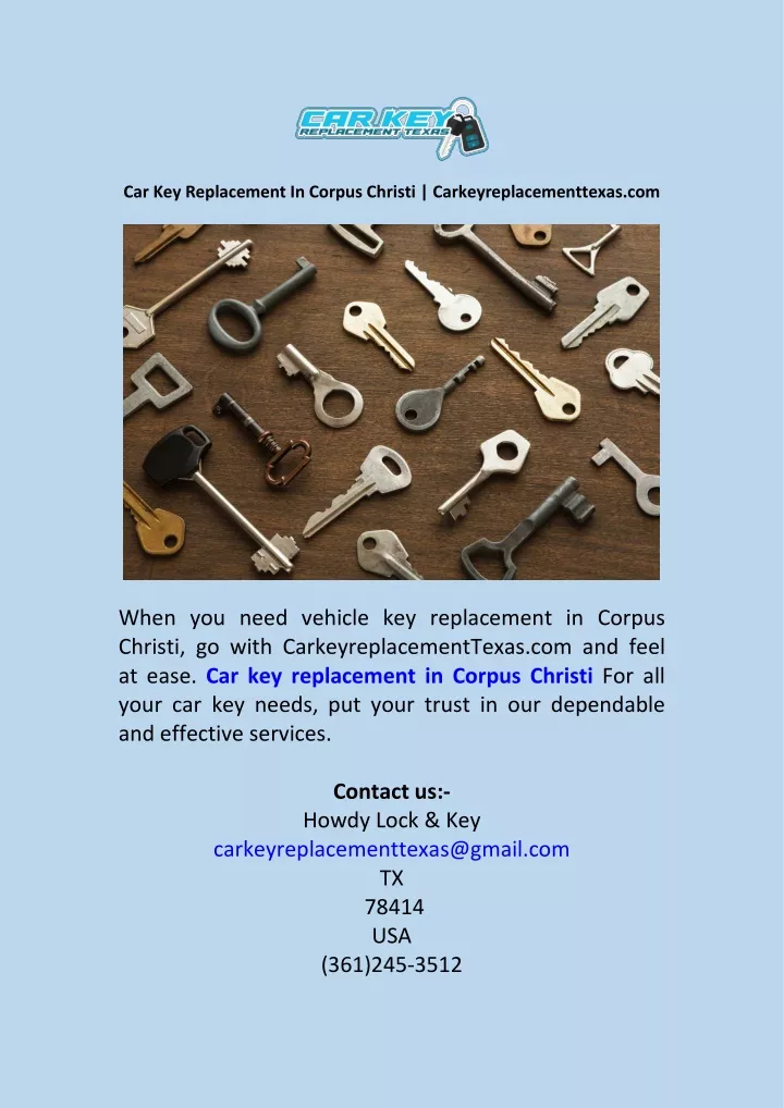 car key replacement in corpus christi