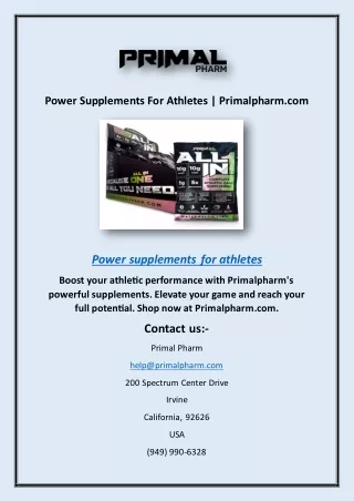 Power Supplements For Athletes