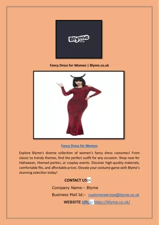 Fancy Dress for Women | Blyme.co.uk