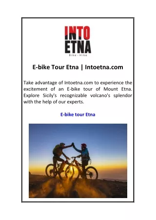 E-bike Tour Etna  Intoetna.com