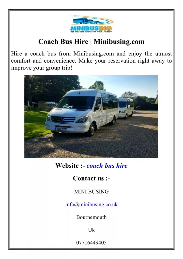 coach bus hire minibusing com