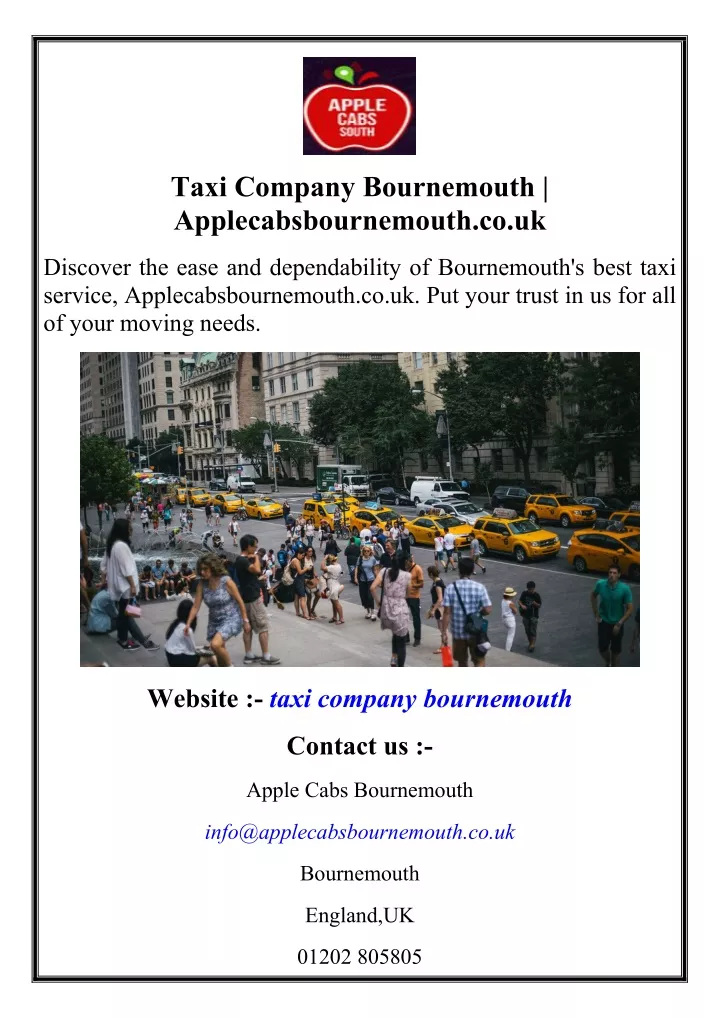 taxi company bournemouth applecabsbournemouth