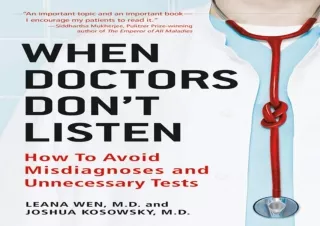 ⭐ DOWNLOAD/PDF ⚡ When Doctors Don't Listen: How to Avoid Misdiagn