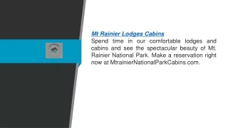 Mt Rainier Lodges Cabins  Mtrainiernationalparkcabins.com