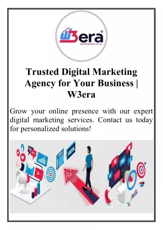 Trusted Digital Marketing Agency for Your Business | W3era