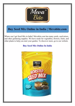 Buy Seed Mix Online in India Mevabite.com