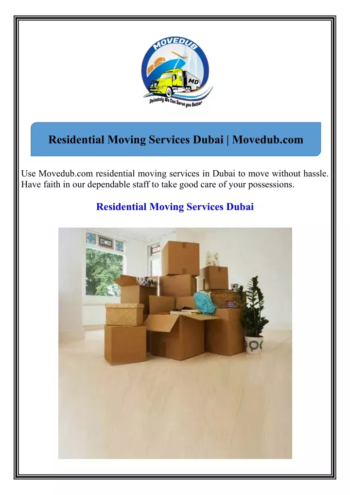 residential moving services dubai movedub com