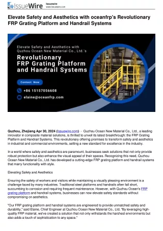 Elevate Safety and Aesthetics with oceanfrp's Revolutionary FRP Grating Platform