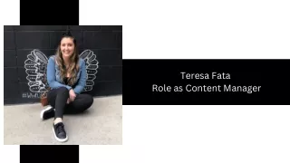 Teresa Fata - Role as Content Manager