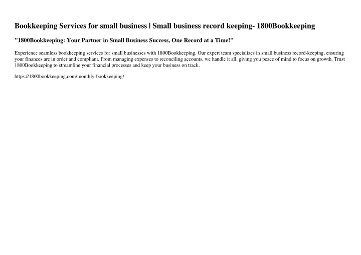 bookkeeping services for small business small