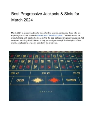 Best Progressive Jackpots & Slots for March 2024