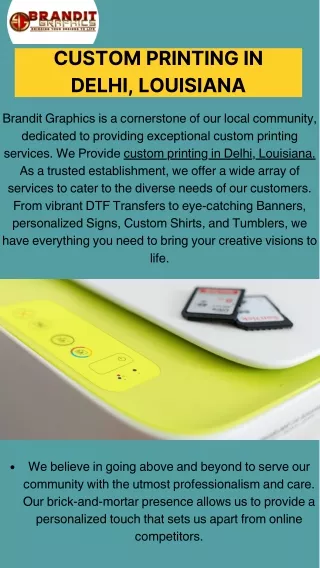 Customized printing services by Brandit Graphics LLC in Louisiana