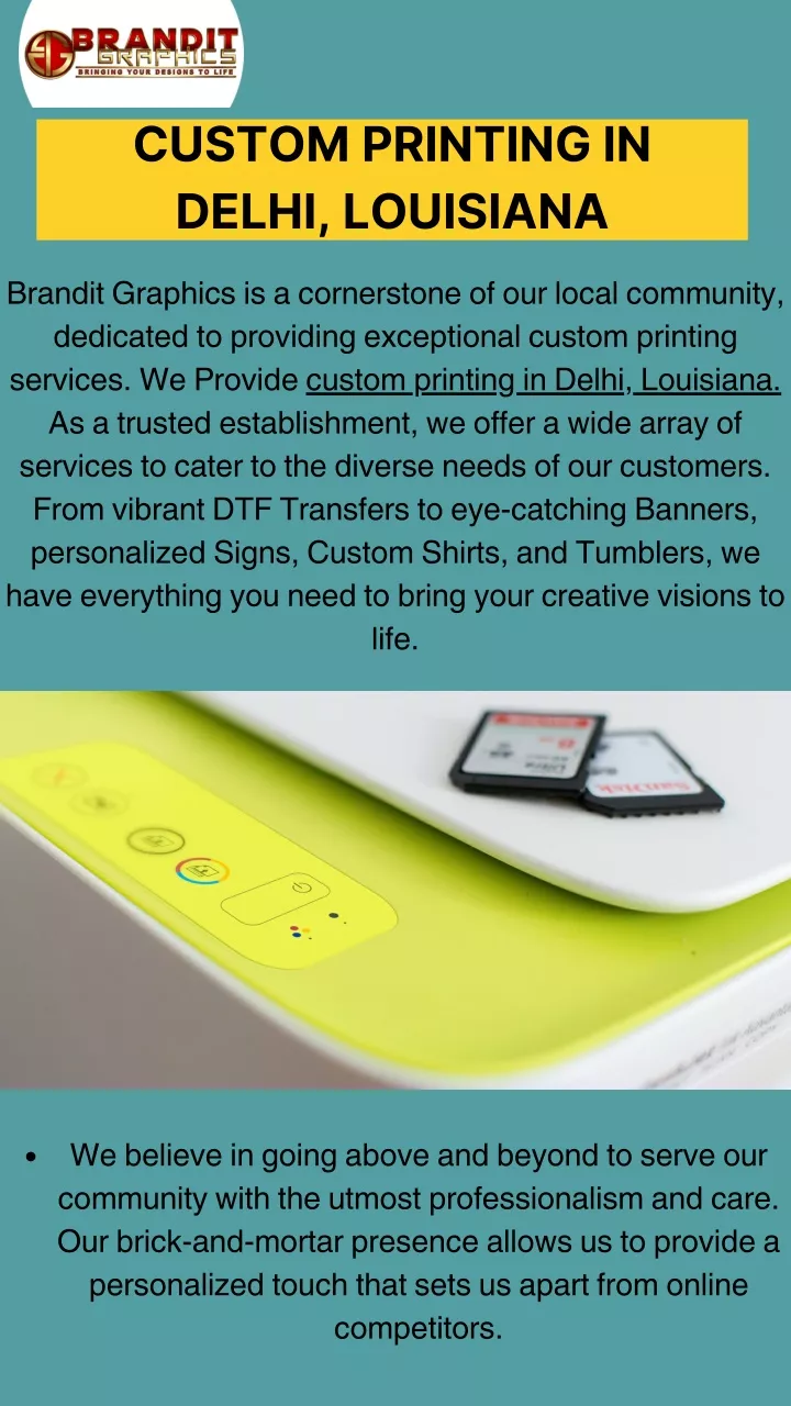 custom printing in delhi louisiana