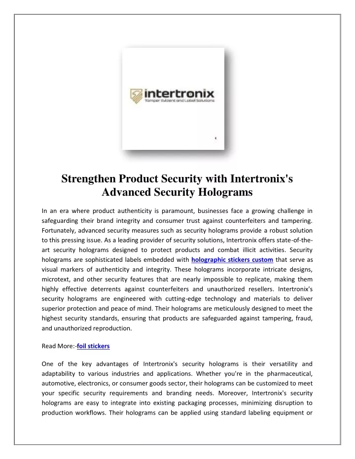 strengthen product security with intertronix