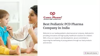 Pediatric PCD Pharma Company in India