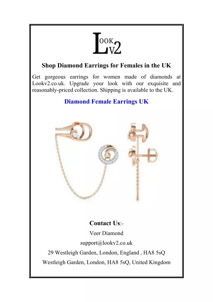 shop diamond earrings for females in the uk