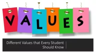 Different Values that Every Student Should Know​