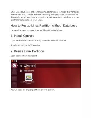 How to Resize Linux Partition without Data Loss
