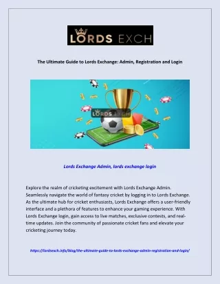 The Ultimate Guide to Lords Exchange: Admin, Registration and Login