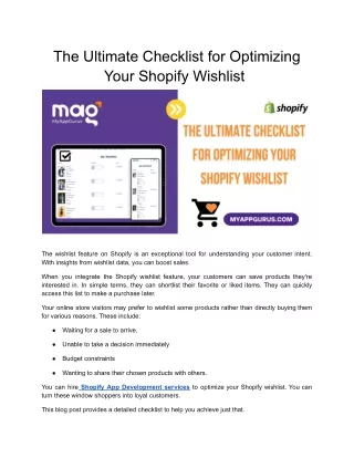 Ways to Optimize Your Shopify Wishlist for Better Results