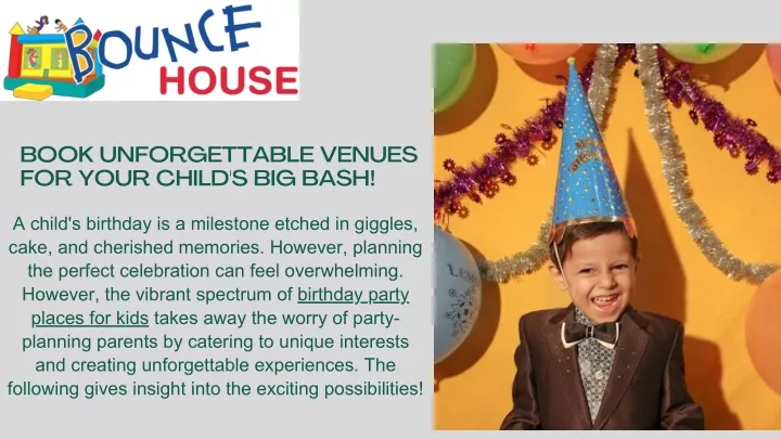 book unforgettable venues for your child