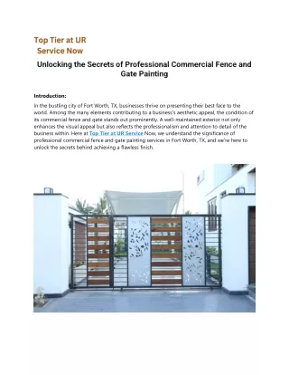 Unlocking the Secrets of Professional Commercial Fence and Gate Painting