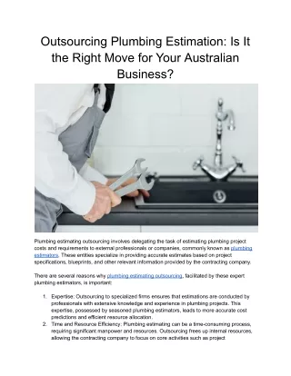 Outsourcing Plumbing Estimation_ Is It the Right Move for Your Australian Business