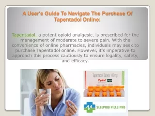 A User's Guide to Navigate the Purchase of Tapentadol Online