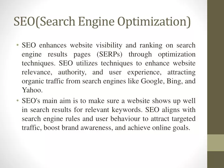 seo search engine optimization